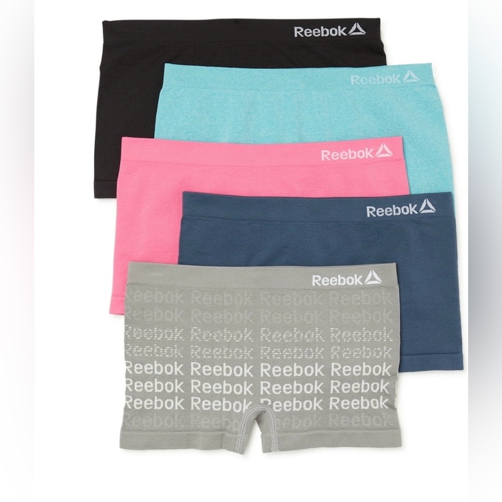 NWT Reebok Girls Seamless Boyshorts 5 Pack Size S (6-7) Multicolor